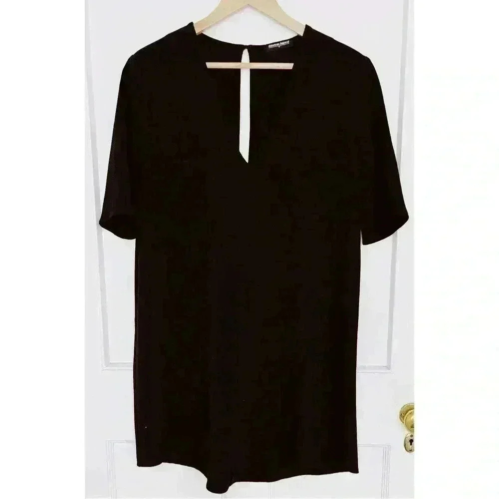 American Apparel Black Dress With Long  Keyhole Back